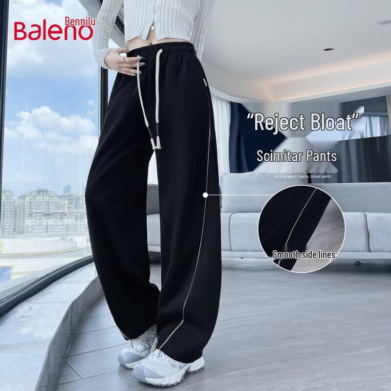 Baleno Women's High-Waist Curved-Leg Casual Pants
