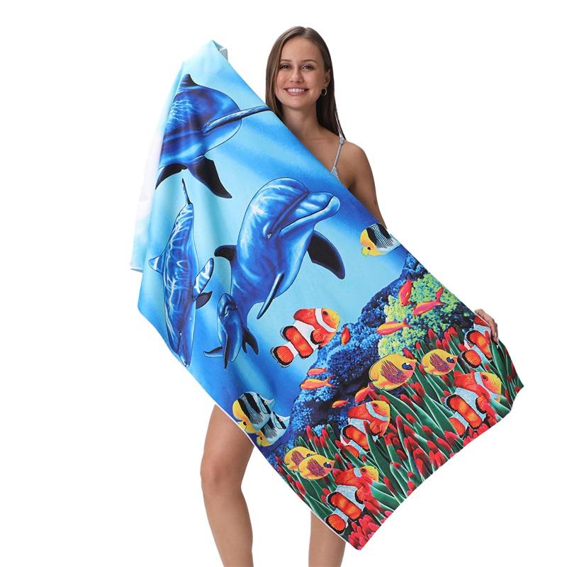 Euro Dollar U.S. Dollar Microfiber Beach Towel Custom Digital Printing Enlarged Towel Bath Towel