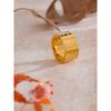 Eetit Distinctive Stainless Steel Wide Polished Charm Ring 2025 Steel Movable 18K Golden PVD Plated Finger Jewelry