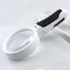 20X LED Magnifying Glass with Dual Illumination 90mm Lens Comfortable Rubber Handle for Microscopy and Repair Tasks