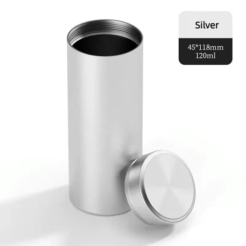 Luftdichte Geruchsdichte Teedose aus Aluminiumlegierung Mini Kräuter Vorratsbehälter Tragbarer Kaffee Aufbewahrungsbehälter Auslaufsichere Teedose
