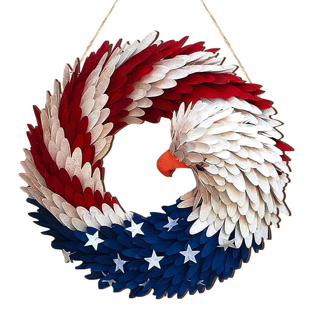 Brave Wings Wreath Patriotic Americana & Handcrafted Memorial Day Decor Handcrafted & Patriotic Americana 2D Brave Wings Wooden