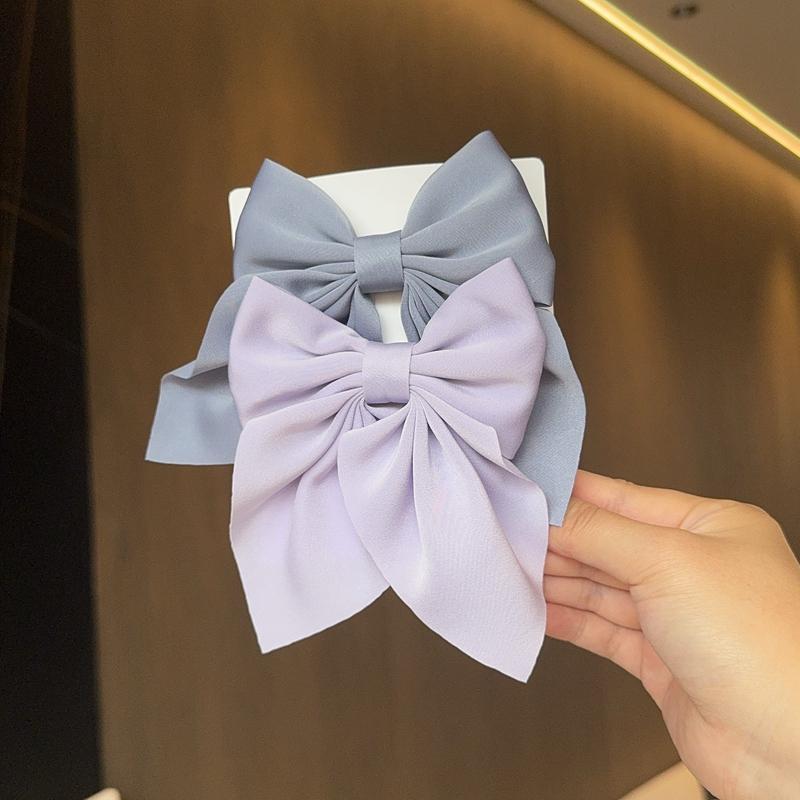2PCS/Lot Solid Color Grosgrain Ribbon Hair Bows Boutique Hair Clip For Girls Hairgrips New Headwear Kids Hair Accessories Gift