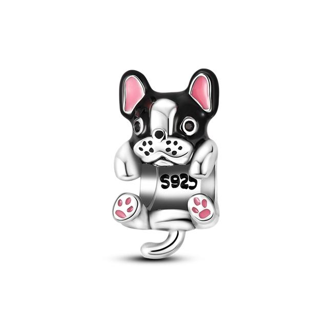 925 Silver Lovely Pets Dog Cat Animals Owl Rabbit Lion Charms Beads Pendants Bracelet Jewelry Gift