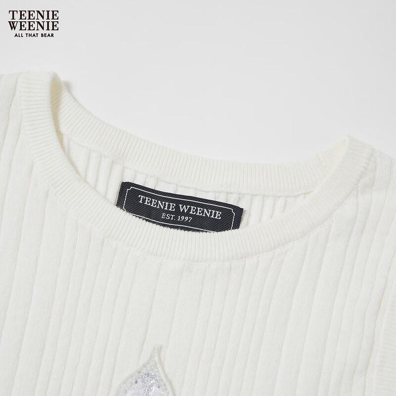 Teenie Weenie Women's Sleeveless Letter Bear Knit Top