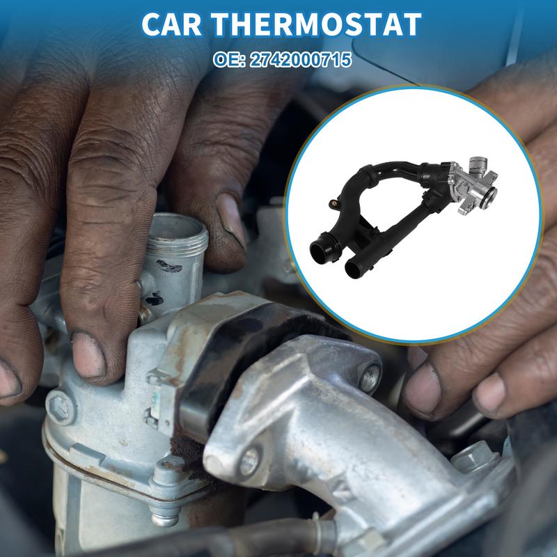 X Autohaux Car Thermostat No.2742000715 for Mercedes-Benz Metris 2016- Aluminum Alloy