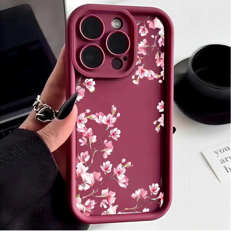 Pink Magnolia Flower Blossom Case Cover For Motorola Moto Edge 70 5G 60 50 Fusion 60S G56 G86 E14 G85 G34 G54 G84 G75 Silicone S