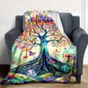 Colorful Tree Of Life Home Customize Your Name Blankets Soft Cozy Lightweight Allseason Multiuse Throw Perfect For Couch Office Bed Living Room Picnic