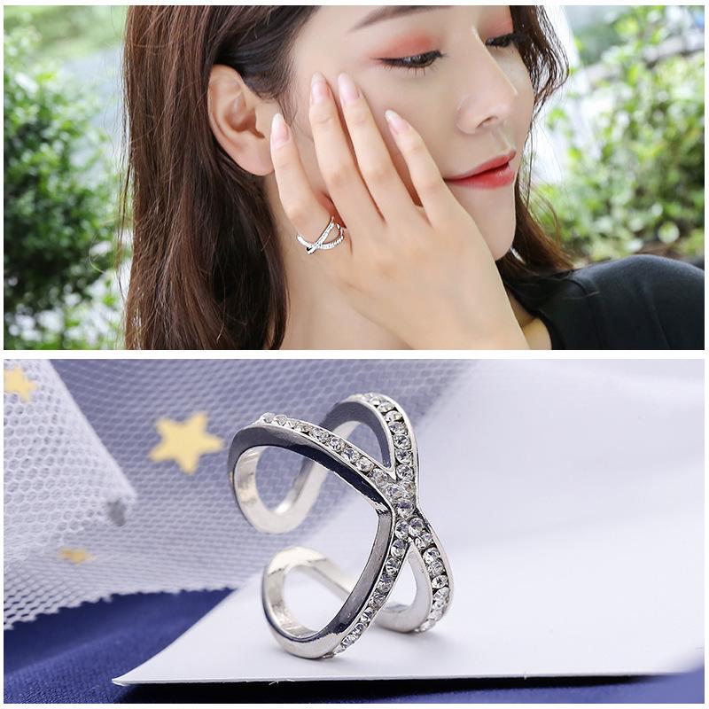 European and American Trendy Women's Cross Ring - Couple's Jewelry for Index Finger in Japanese and Korean Style.
