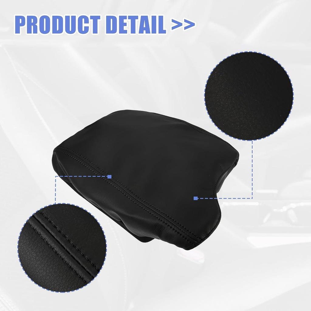 Unifizz Black PU Leather Car Center Console Cover Armrest Protector Cover Pad Replacement for Honda Accord 9th 2013-2017 Black Stitches Arm Rest
