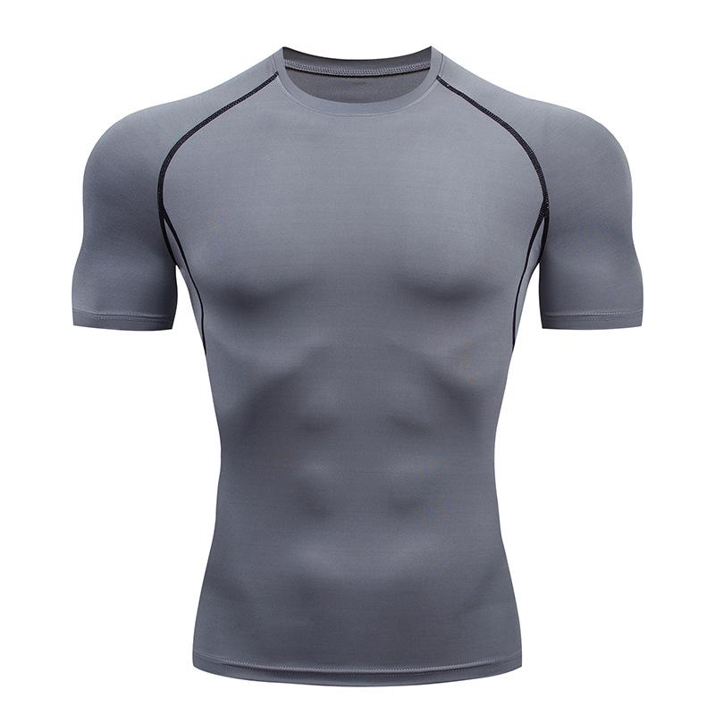 Men's Quick-Dry Sports Compression Short Sleeve Shirt for Running & Cycling