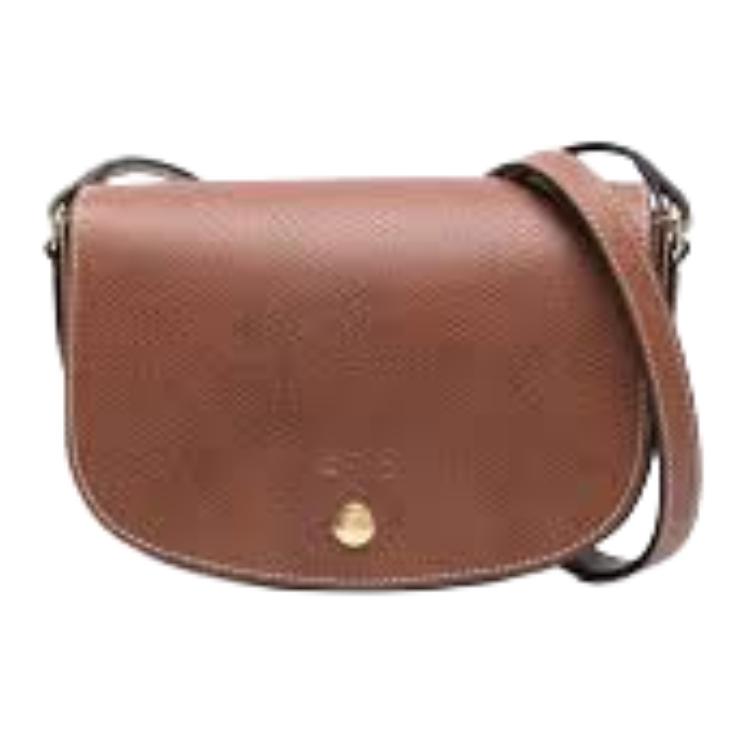 Longchamp Épure Snap Closure Adjustable Shoulder Strap Leather Crossbody Bag Small Women Crossbody Bag Brown 10253HYZ035