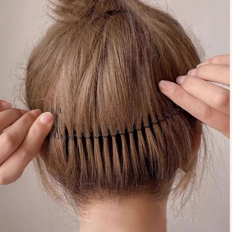 4Pcs Women Girls French Twist Updo Bun Holder Tools Invisible Broken Hair Hairpin Base U Shape Hair Styling Accessories