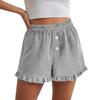 Women's Y2K Ruffle Striped Casual Shorts with Pockets - Spring/Summer Pajama Beachwear