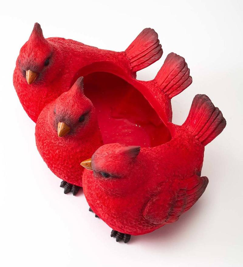 Cartoon Three Little Birds Figurines Cactus Flower Pot Resin for Fairy Garden for Birthday Festival Anniversary Present