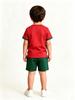 Printed Casual Short Sleeve Top & Shorts Set for Boys, Summer Versatile Outfit
