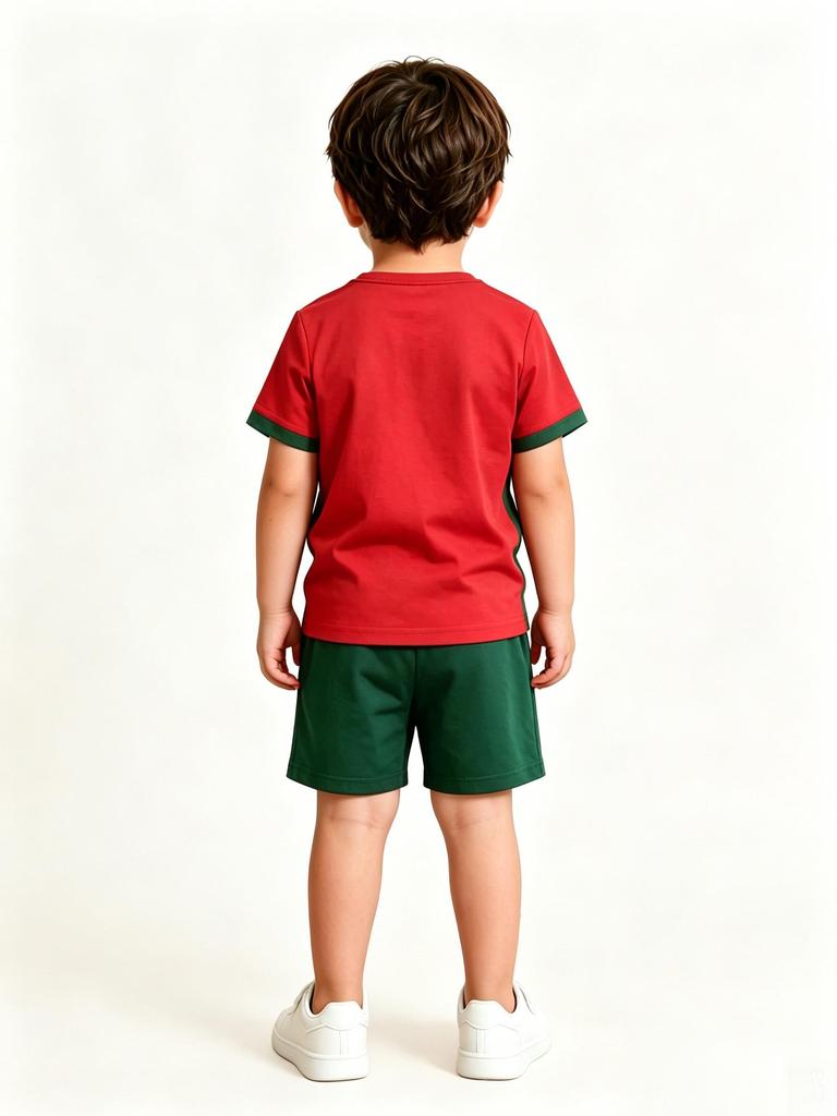 Printed Casual Short Sleeve Top & Shorts Set for Boys, Summer Versatile Outfit