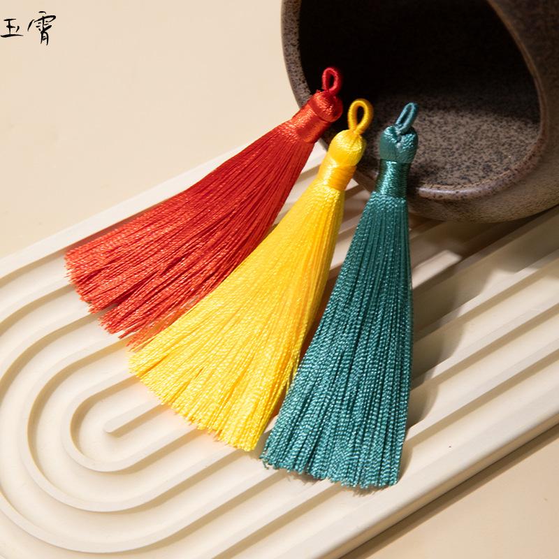 8Cm Pull Circle Fringed Ear Polyester Fringed Antique Hanging Ear Bookmark Sachet Jewelry Accessories Diy Small Pendant