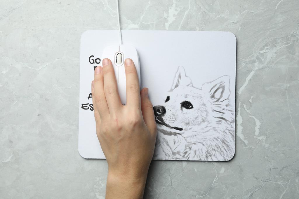 American Eskimo Dog, American Spitz - mouse pad with print, personalized dog-themed mouse pad, unique gadget for an office worker by Art-Dog brand