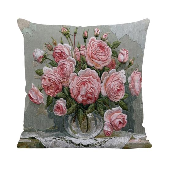 Цветочная наволочка для подушки, весенняя наволочка для подушки, декоративная летняя цветочная наволочка для подушки для гостиной, дивана 45x45cm