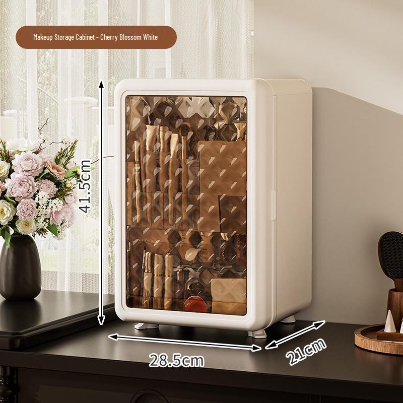 High-Capacity Dustproof Makeup Organizer for Skincare & Lipstick Storage
