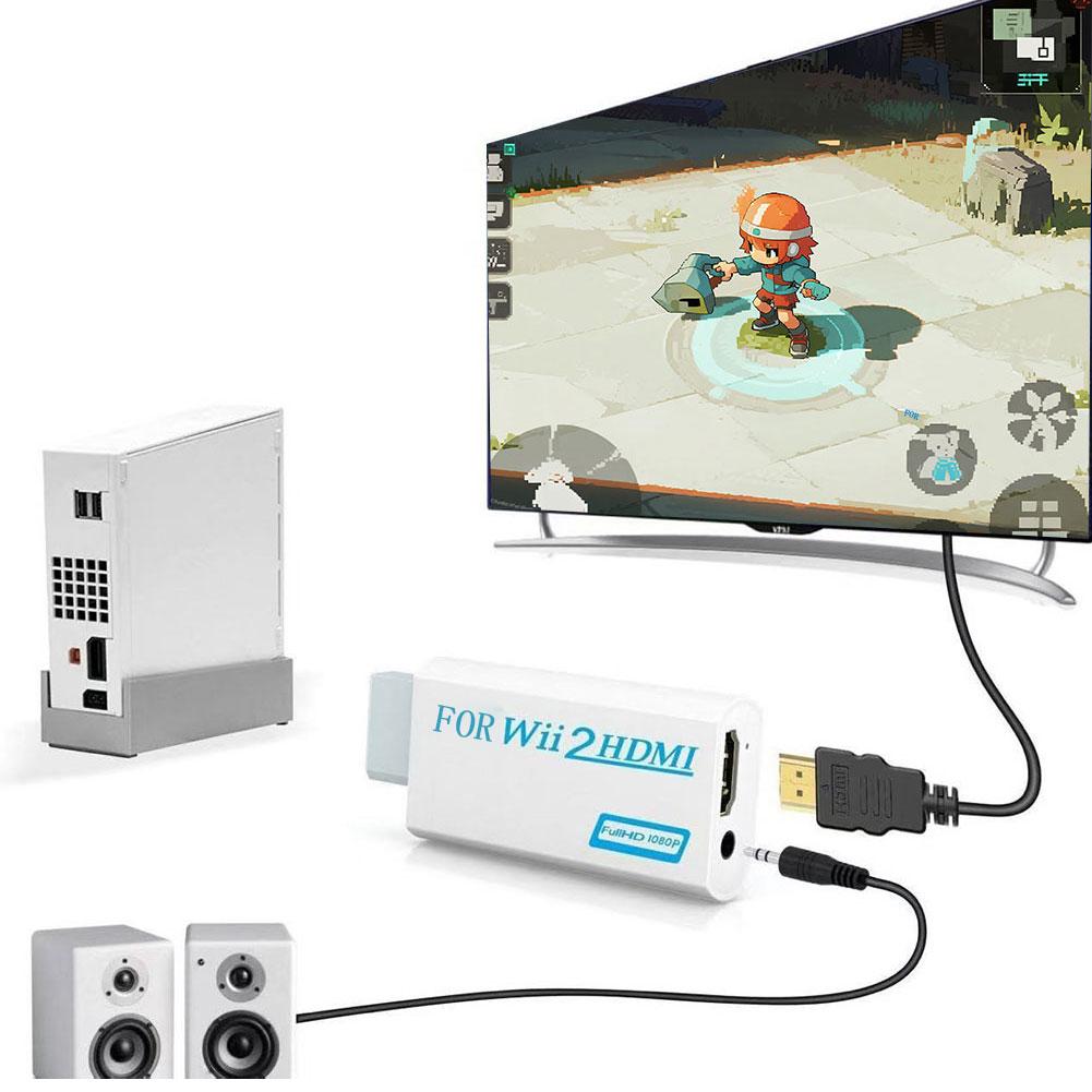 Full HD HDMI-Compatible Adapter For Wii Console Converter with 3.5mm Jack Audio Video Cable 720P For PC HDTV Monitor Display