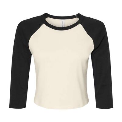 Kurzes Raglan-T-Shirt mit 3/4-Ärmeln für Damen