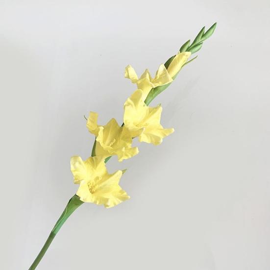 Künstliche Gladiolenblumen 22" Real Touch Blume mit langem Stiel 4 volle Blüten und 1 Knospe Gefälschte Orchidee für Vase
