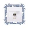 Single F-type Antenna Socket (module), White Simon10