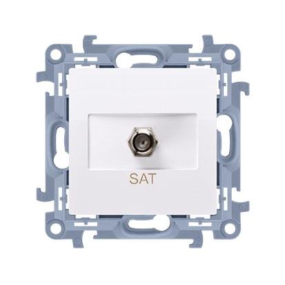 Single F-type Antenna Socket (module), White Simon10