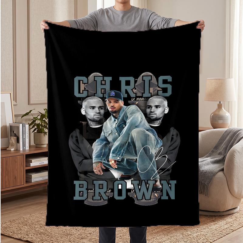 Chris Brown Soft Warm Flannel Blankets Comfortable Blanket for Home Decoration Gifting