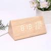 M-Modern-LED Student Clock Simple Wooden Clock Temperature Display Sound Control Clock Desktop Home Decorative Ornaments