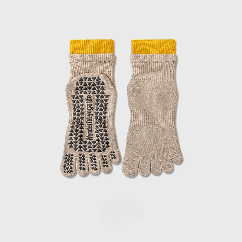 Five-finger Yoga Socks Breathable Cotton Five Toes Pilates Socks Silicone Non-slip Professional Indoor Workout Gym Sports Socks