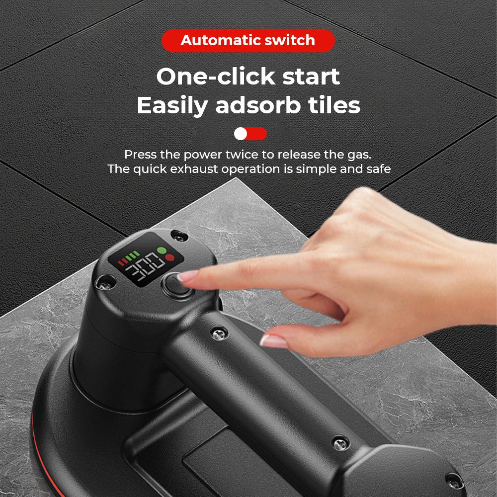 Powerful Electric Vacuum Suction Cup 300KG Load Heavy Duty Granite Tile Glass Lifter Intelligent Display Industrial Grade