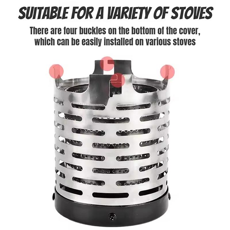 Mini Gas Heater Stove For Outdoor Camping Portable Wear-Resistant Stainless Steel Warmer Heating Cover Equipment