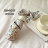 Oil Painting Small Yellow Flower Umbrella Pastoral Wind Automatic Three-fold Weather and Rain Umbrella Sunshade UV Sun Umbrella