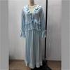 European & American Style Romantic Lace-up Ruffle Top and Long Skirt Set