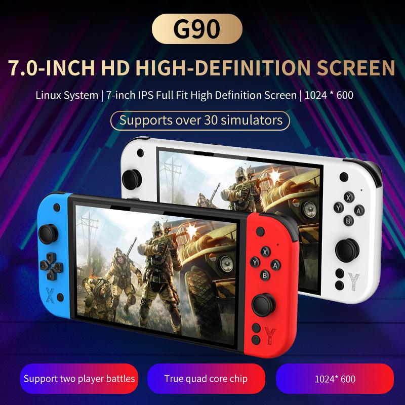 G90 7inch 64GB 4000mAh portable handheld game console arcade high-definition For PSP/PS1 nostalgic retro TV Gaming Controller