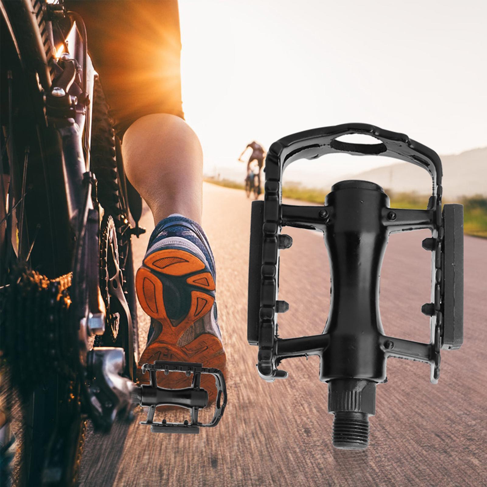 

1 пара черных педалей из алюминиевого сплава для горного и шоссейного велосипеда, легкие, запасная часть для велосипеда