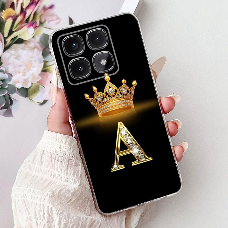 For Xiaomi 14T Pro 5G Case Luxury Crown Letters Soft Silicone Couple Phone Cover For Xiaomi 14T Mi14T 14TPro 2024 Protect Shells
