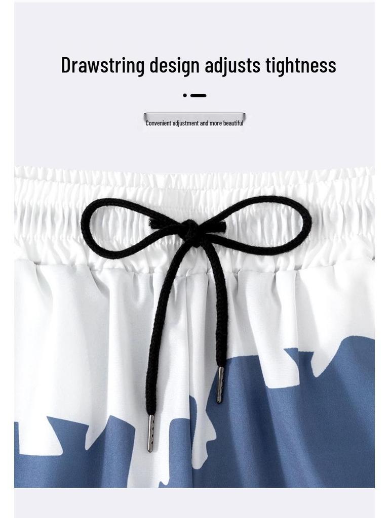 Ice Degree Plus Size Men's Quick-Drying Double Layer Split Swimsuit Set