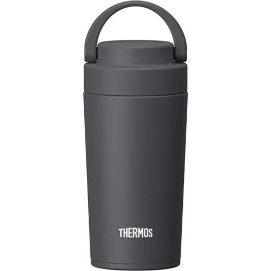 Thermos Water Bottle Vacuum Insulated Travel Tumbler Carry Handle 320ml Smoke Black JOV-321 SMB