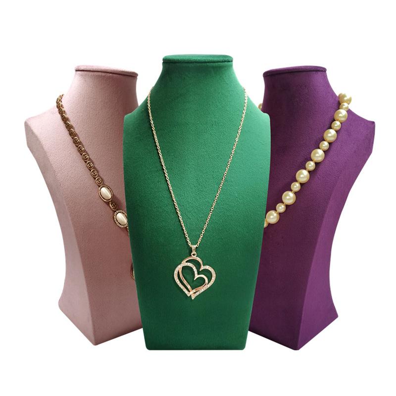 

High Quality Pink Green Purple Velvet Jewelry Storage Display Rack Thick Back Like Necklace Pendant Storage Display Rack 1PC фіолетовий