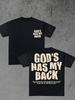 God Bless Me Pattern Tshirt Summer Casual Short Sleeved Round Neck Tshirt Made Of Lightweight Black Polyester Fabric