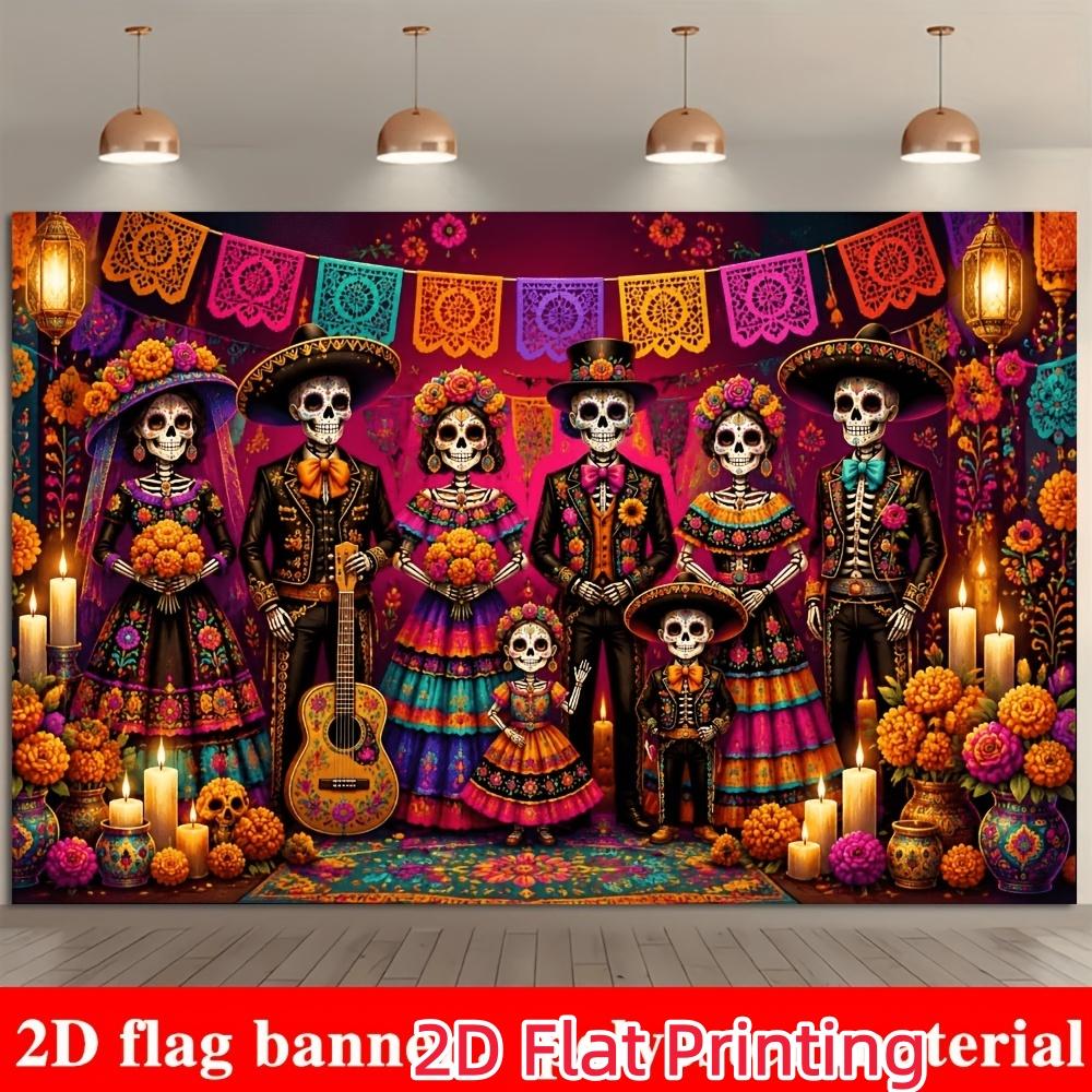 Photography Background: 2D Flat Printing Banner 1 Piece Ghost Banner for Dia De Los Muertos In Mexicozyc