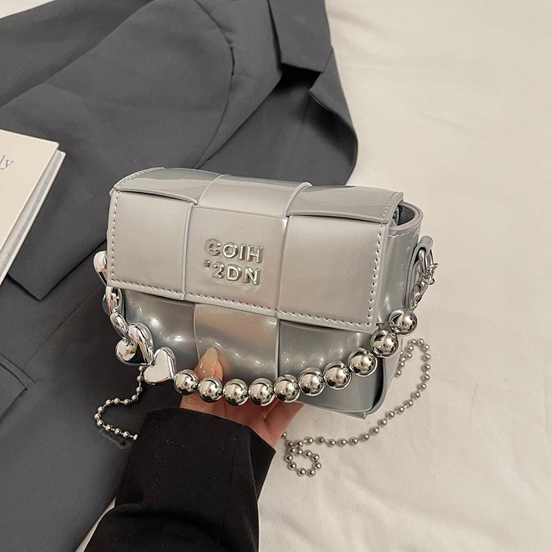 High-end Niche Bag Women's Spring and Summer 2025 New Fashion Shoulder Messenger Bag Korean Version Women's Woven Small Square Bag