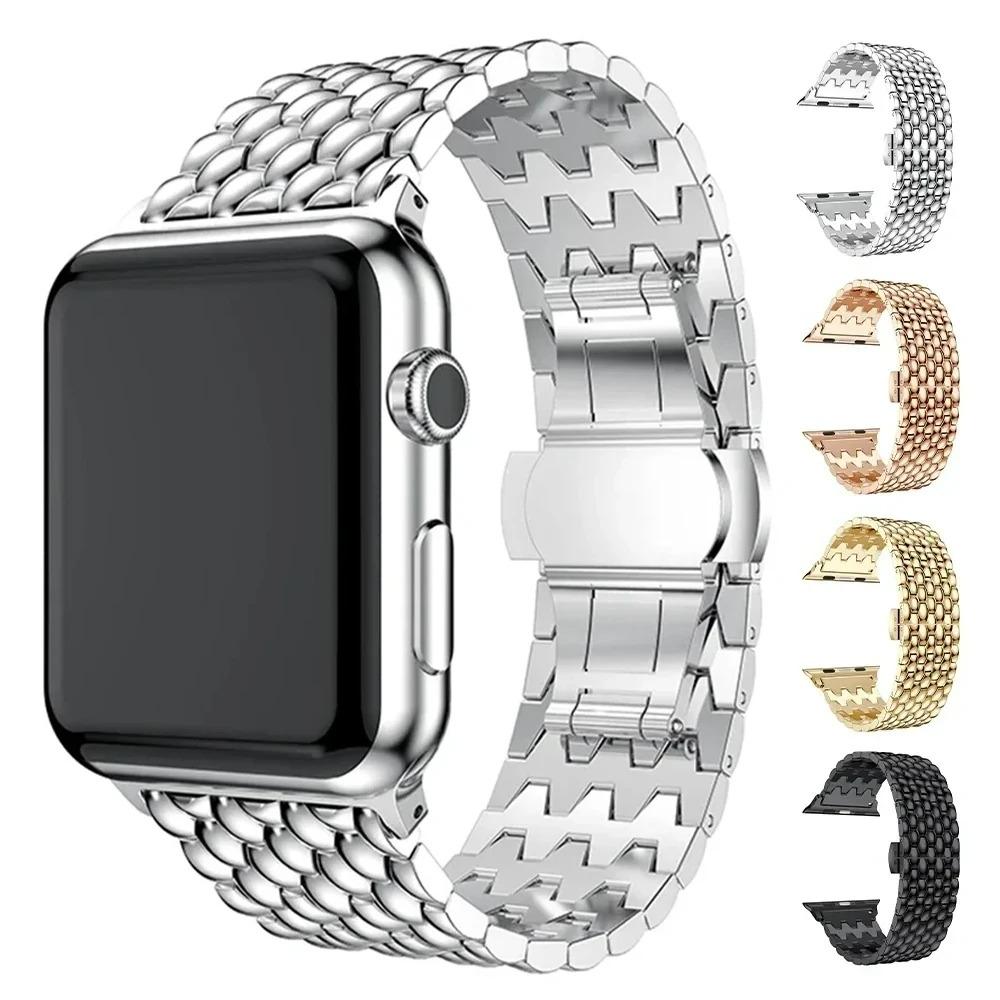 For Apple Watch Correas Dragon Pattern Matel Straps for Apple Watch Ultra Band S11 10 9 8 7 6 5 4 3 2 SE iWatch Bracelets Correa