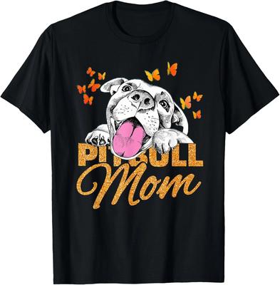 Pitbull Mom Dog Lover Butterfly Cute Blink Gift Women Gift Unisex T-Shirt