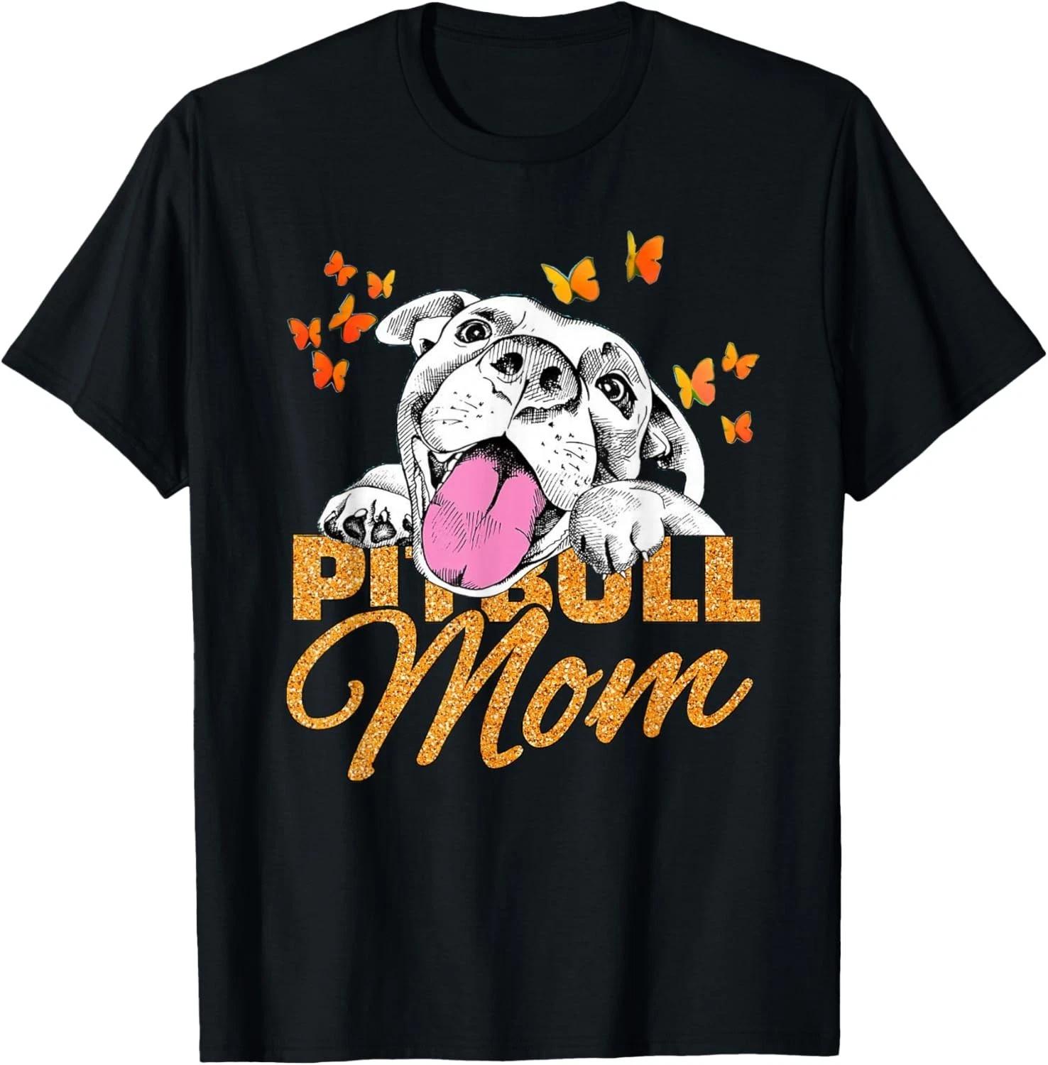 Pitbull Mom Dog Lover Butterfly Cute Blink Gift Women Gift Unisex T-Shirt 4XL