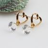 3D Round Rhinestones Drop Earrings for Women Golden Silver Color Hollow Out Metal Dangle Earrings Party Sweet Fashion Jewelry